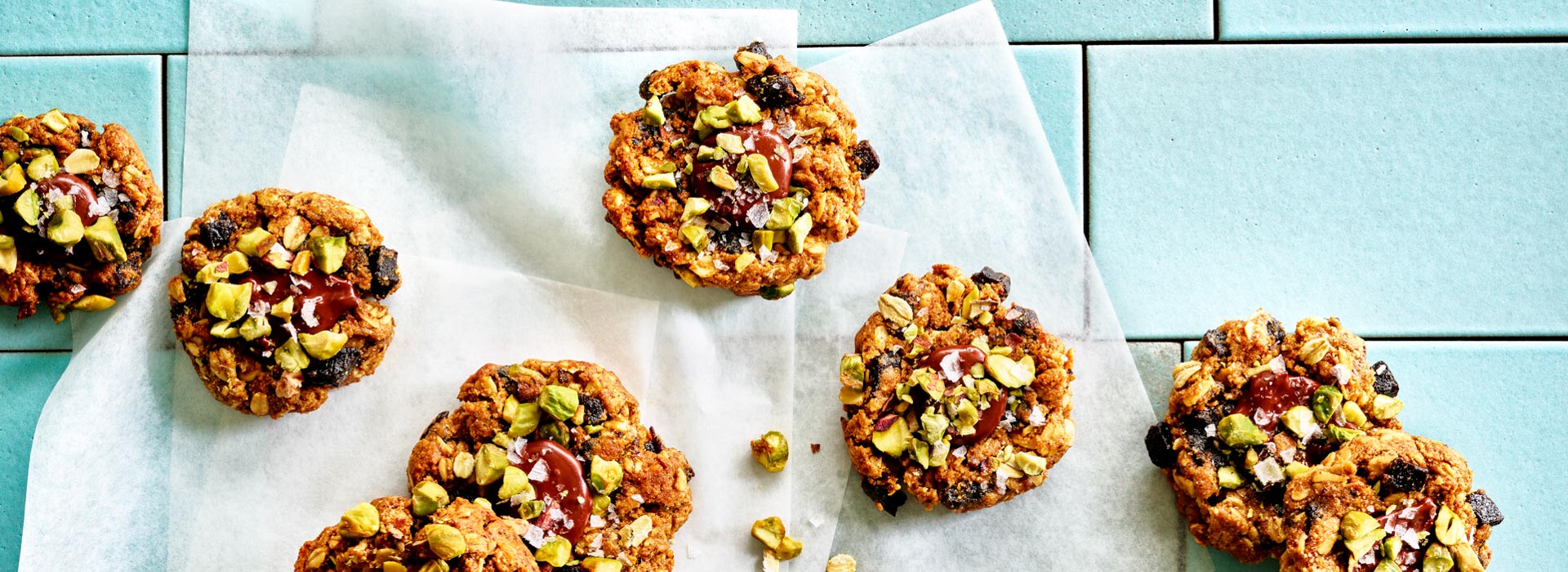 Breakfast Cookies with Pistachios and Chocolate