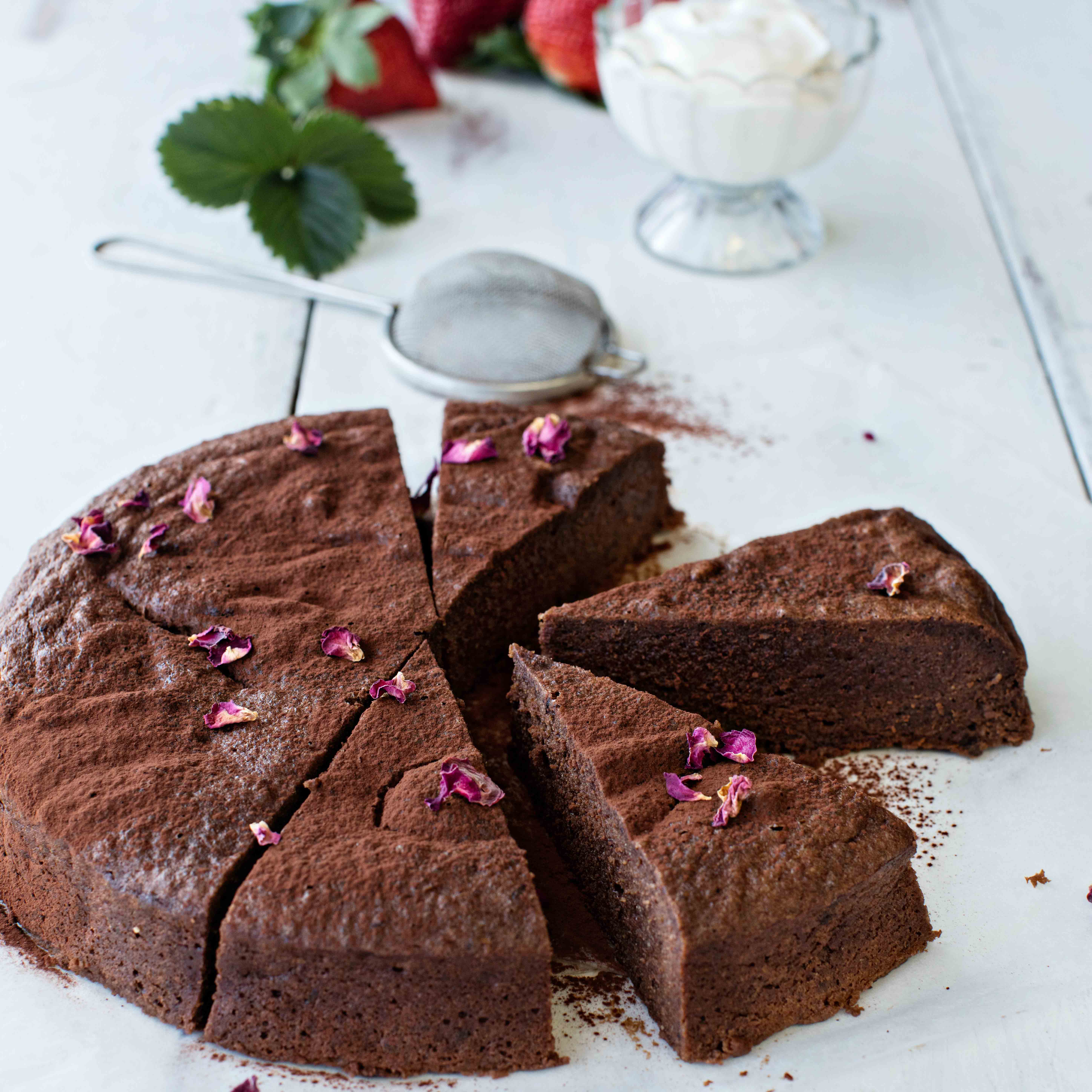 Flourless Chocolate Torte with Prunes