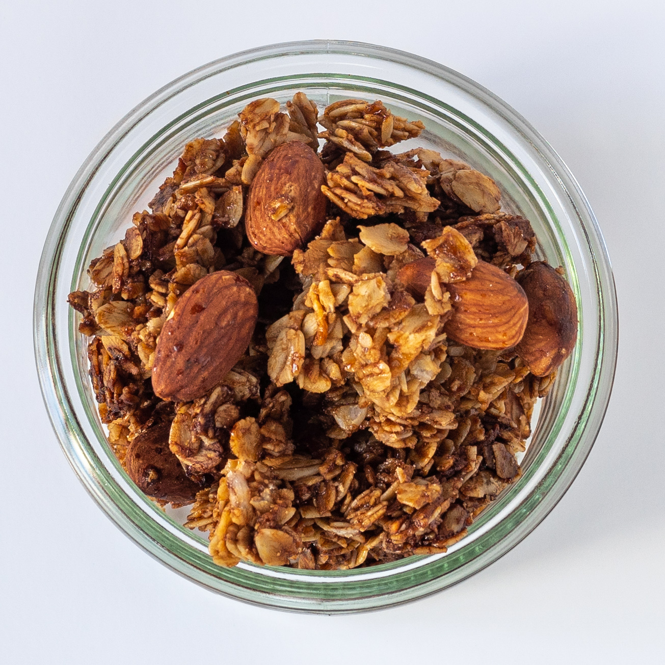 Large Chunk GranolaHow to make chunky granola with less sugar and oil with Sunsweet prune juice concentrate