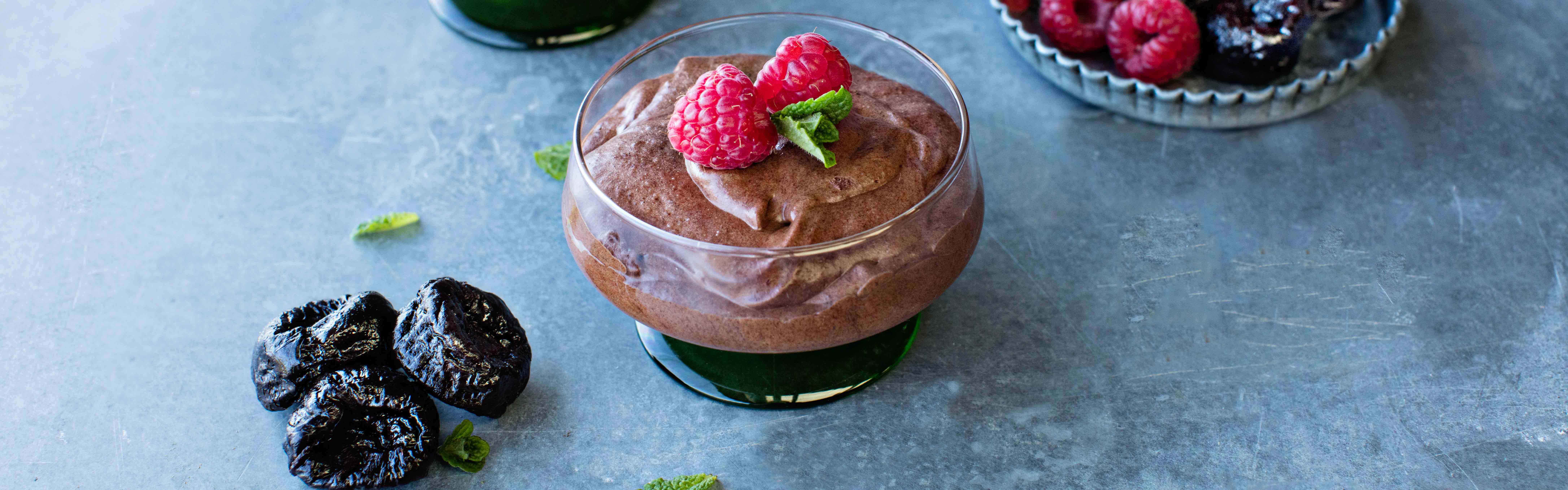 This mousse is sweetened with prunes and flavored with a hint of the coffee and cardamom.