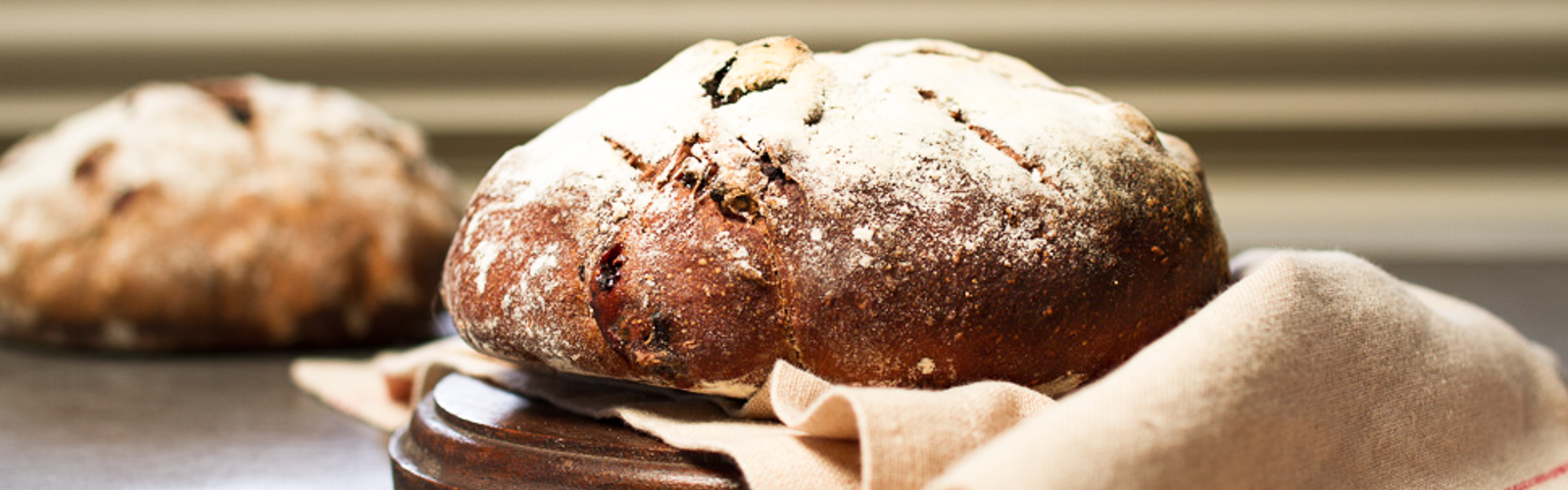 Tangy sour cherries and chocolate lend decadence to this bread while prunes provide sweetness. Serve this bread with chèvre, Gruyère, and pecorino.