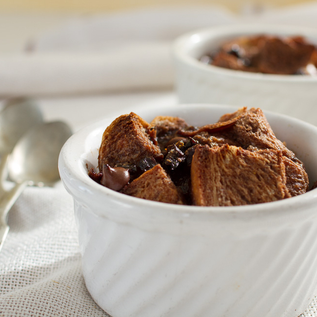 Chocolate Prune Bread Pudding