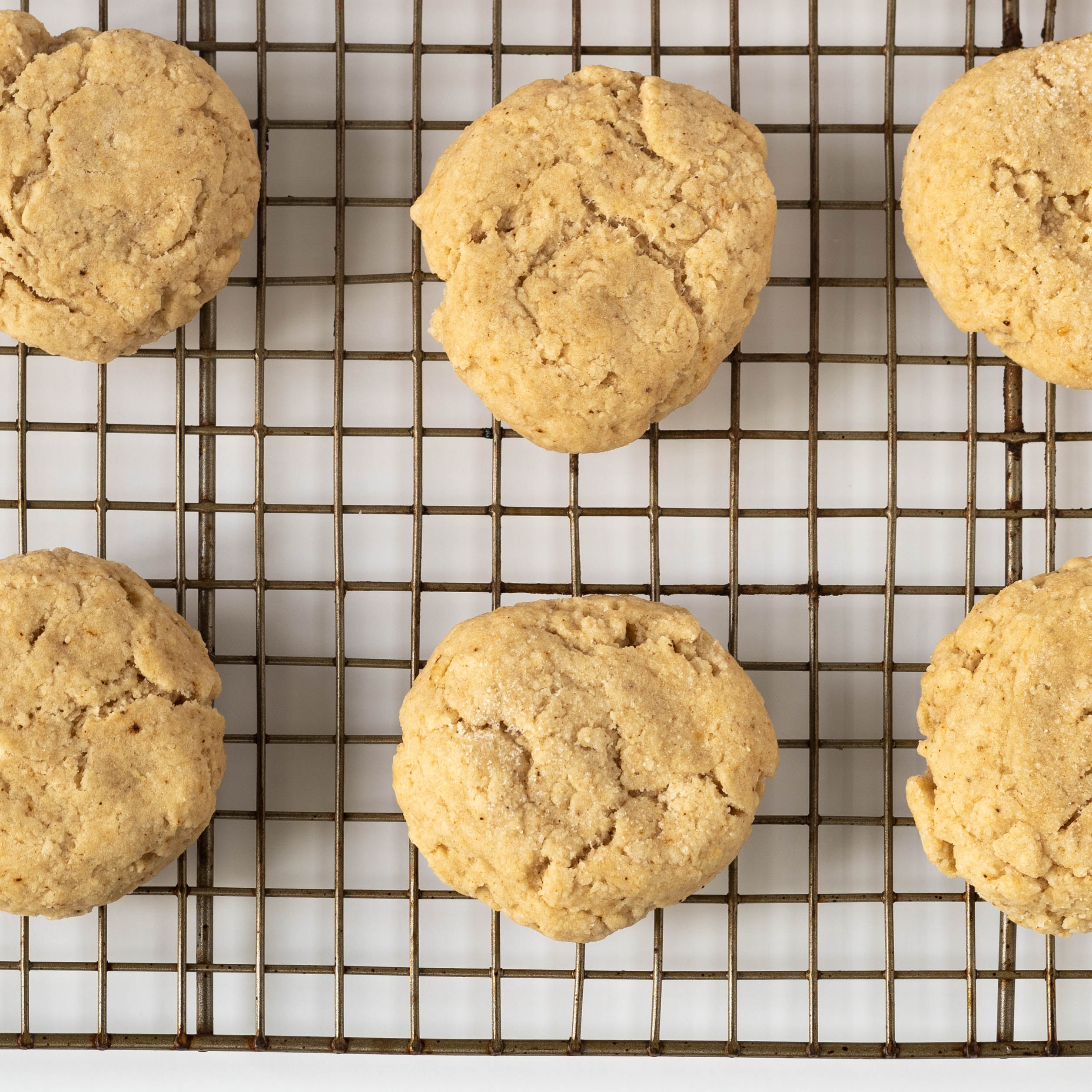 Vegan cinnamon sugar cookies made with plum juice concentrate to lower sugar