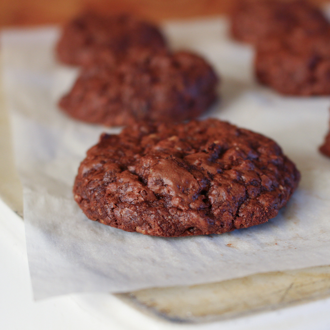 Flourless Chocolate Nut Cookies with Prunes