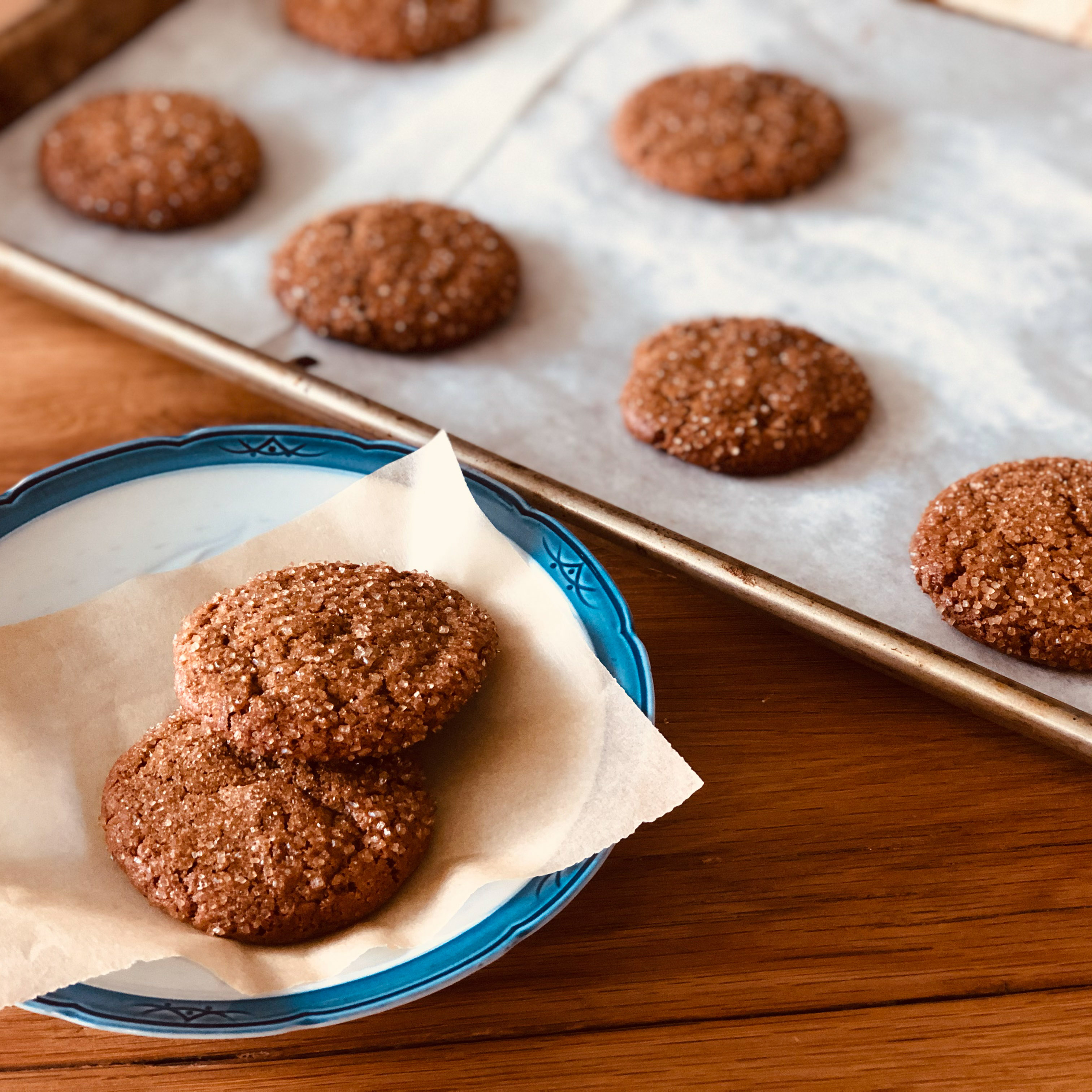 <p>Ginger spice comes through in these chewy vegan cookies made with dried plum puree, which takes the place of butter and eggs.</p>
