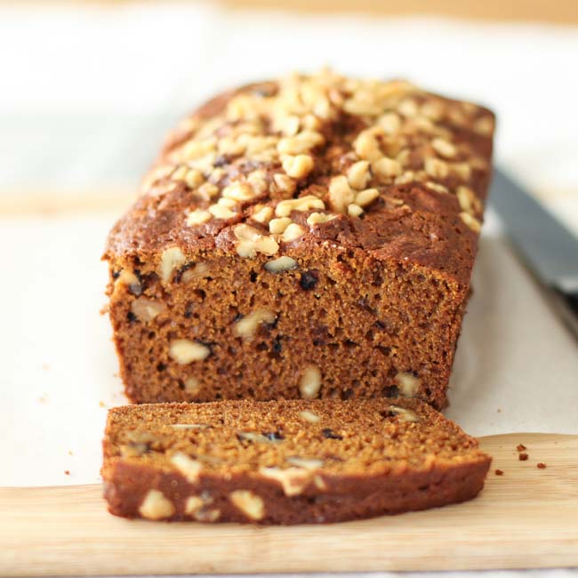 gluten free pumpkin spice walnut bread