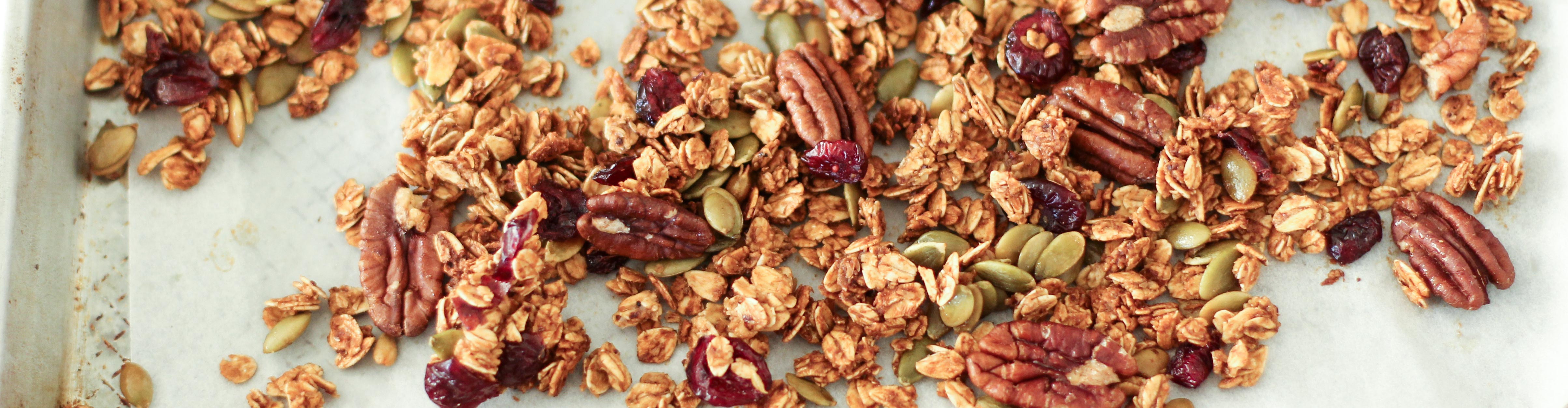 This oil-free granola bakes oats at a low oven temperature with prune juice concentrate in place of oil. The result is a granola so crunchy and caramelized that nothing tastes like it's missing.