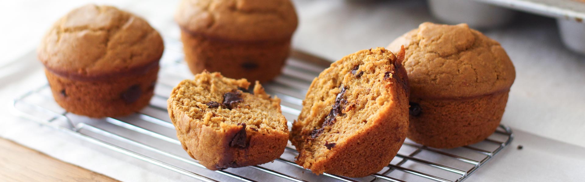 pumpkin spice chocolate chip muffins