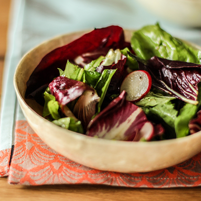 Radicchio and Arugula Salad with Garlic Balsamic Vinaigrette